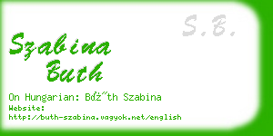 szabina buth business card